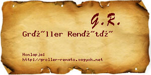 Gröller Renátó névjegykártya